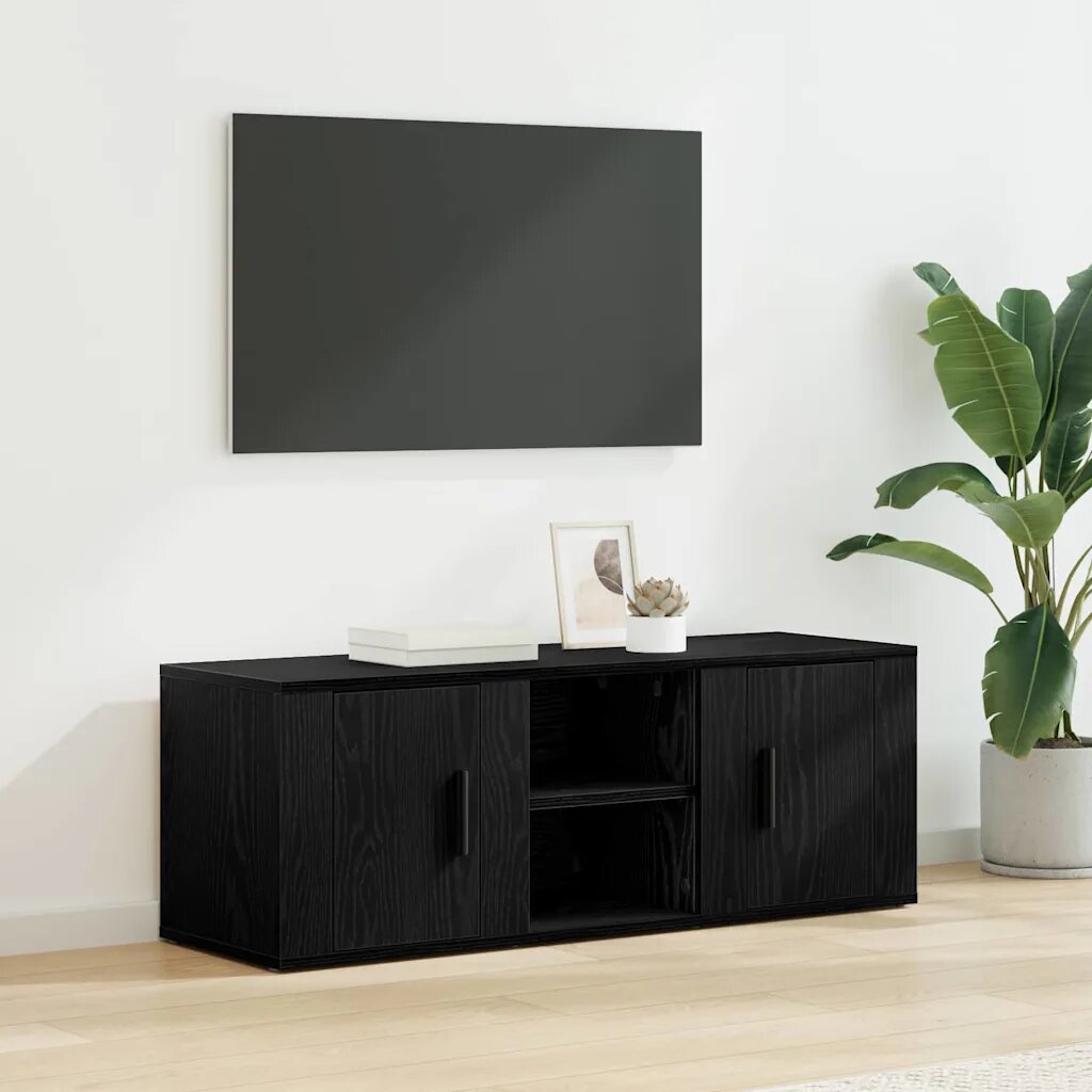 vidaXL ТВ шкаф 100 x 315 x 35 см Черния дъб Инженерна дървесина