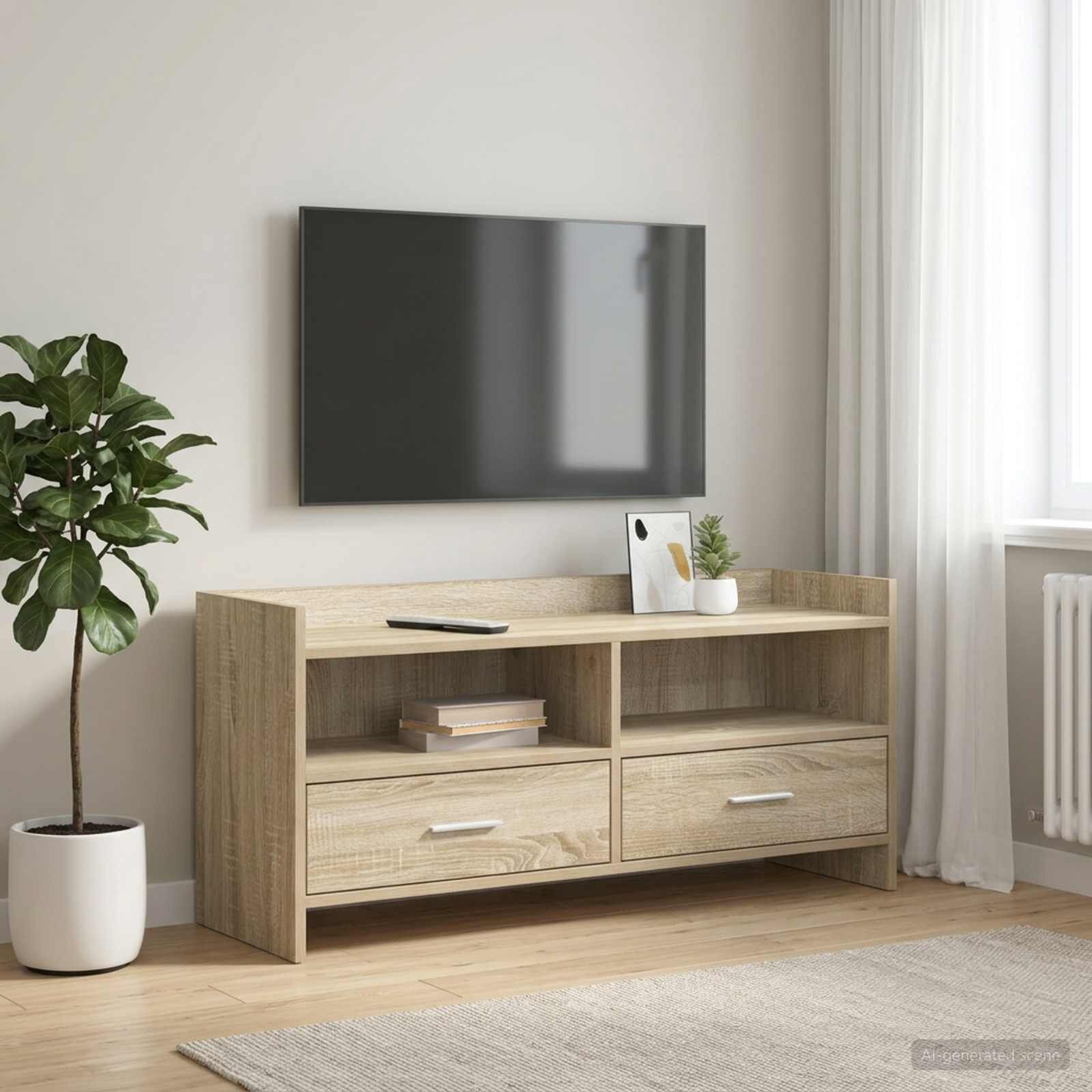 vidaXL ТВ шкаф 100 x 33 x 47 см Дъб сонома Инженерна дървесина