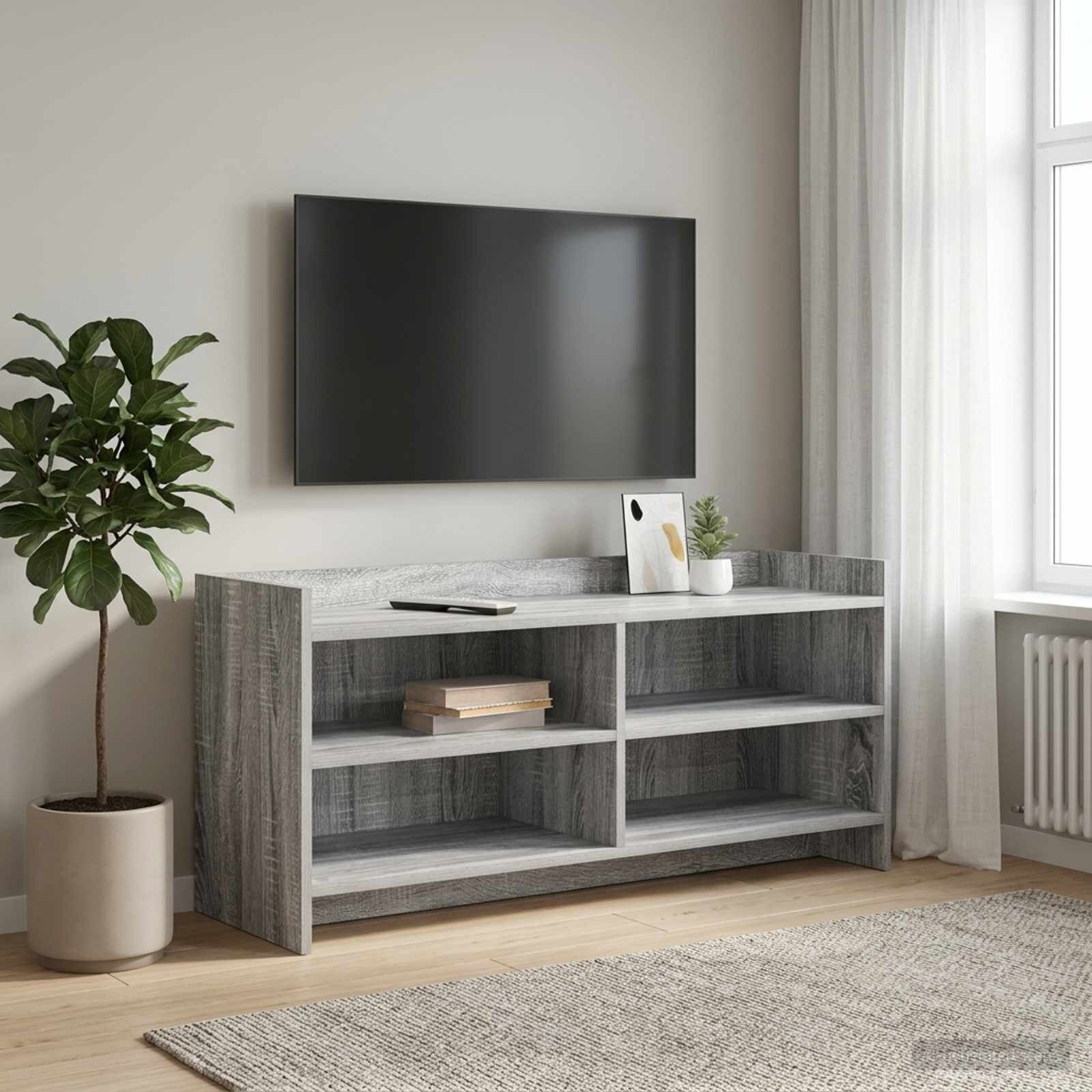 vidaXL ТВ шкаф 100 x 33 x 47 см Сив Сонома Инженерна дървесина