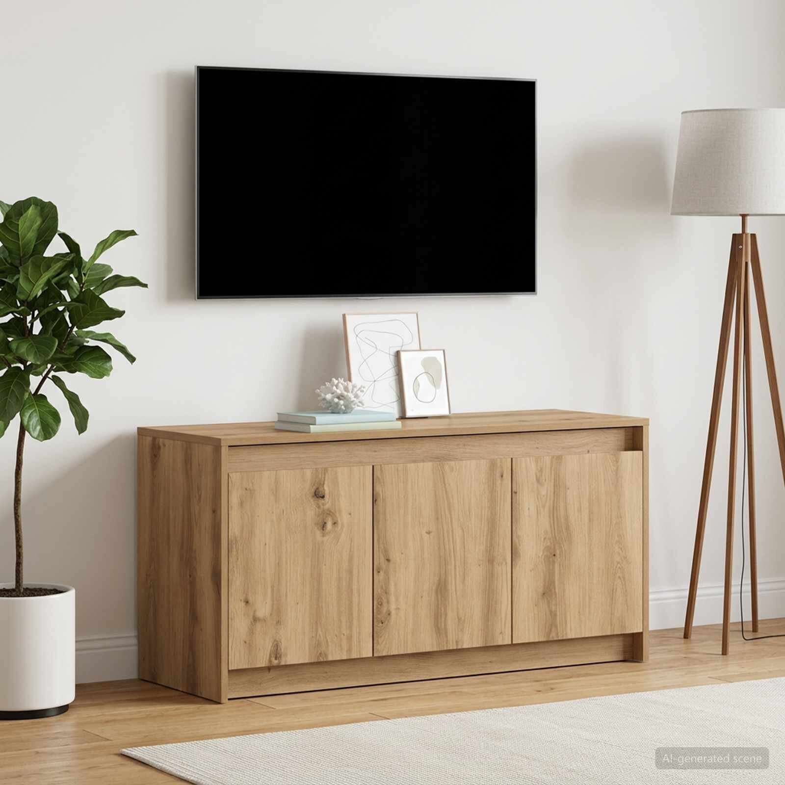 vidaXL ТВ шкаф 100 x 34 x 50 см Дъб артизан Инженерна дървесина