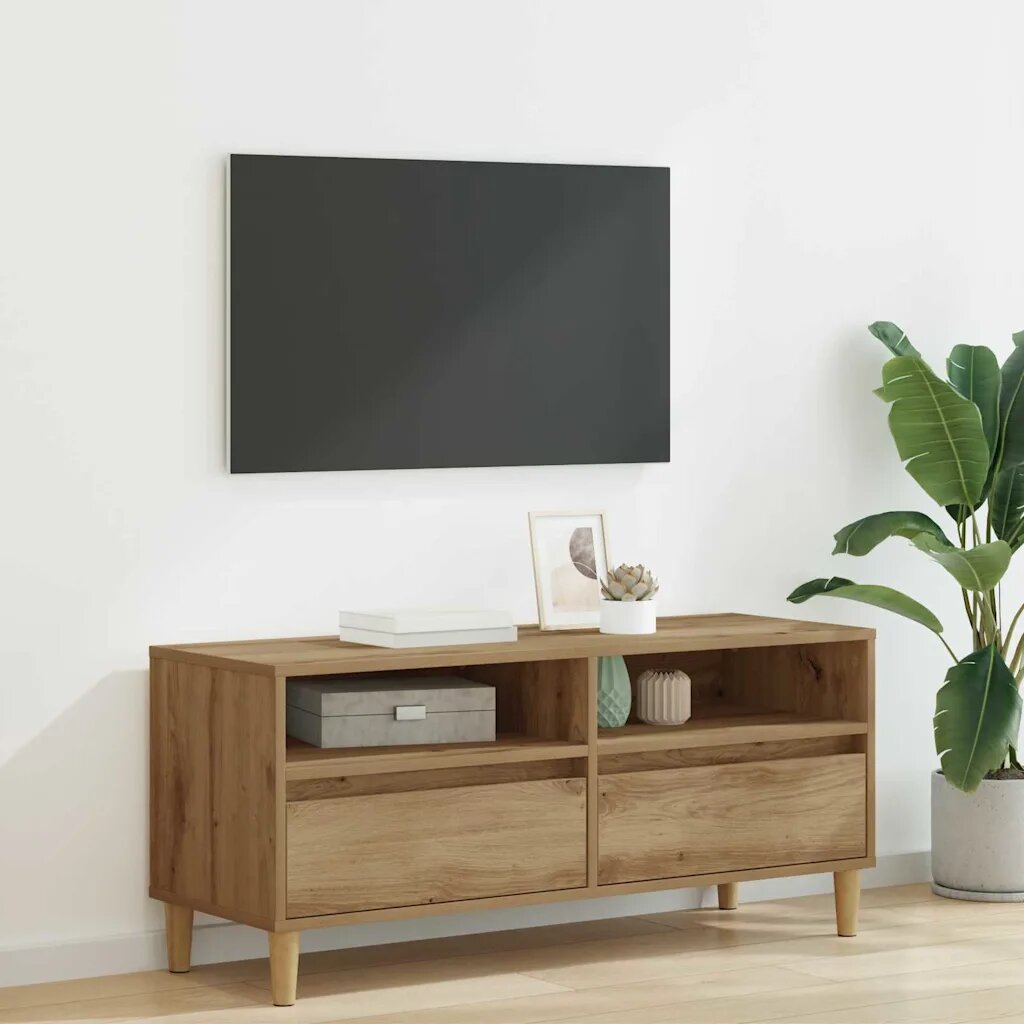 vidaXL ТВ шкаф 100 x 345 x 445 см Дъб Инженерна дървесина