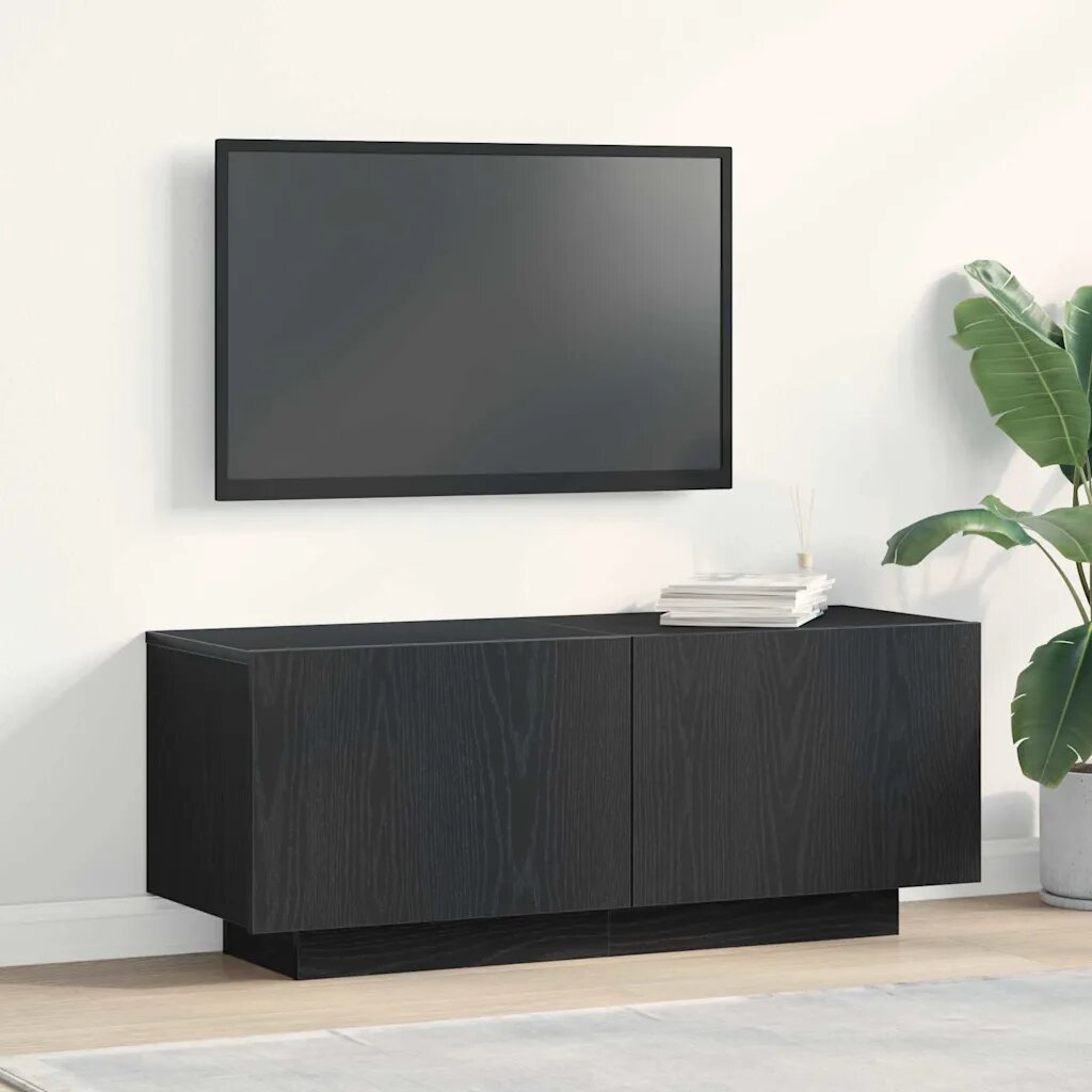 vidaXL ТВ шкаф 100 x 35 x 40 см Черния дъб Инженерна дървесина