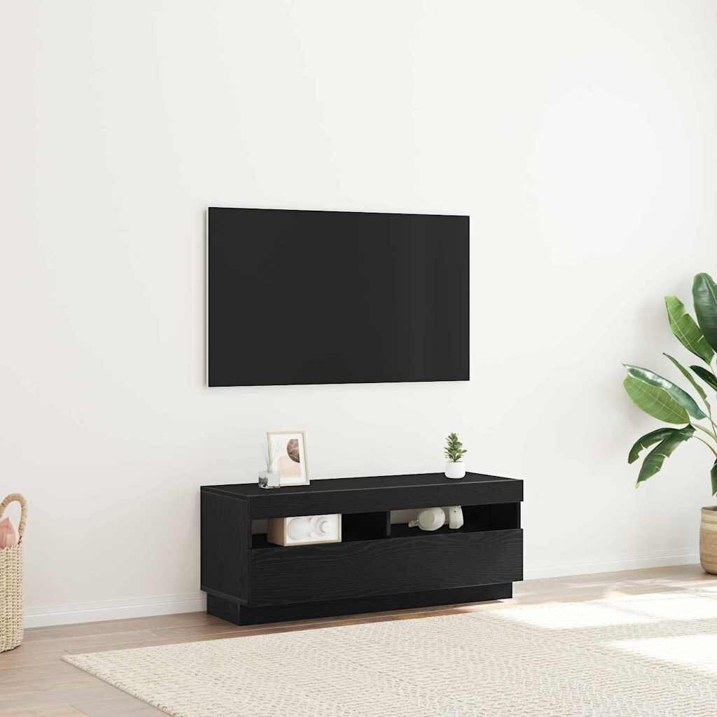 vidaXL ТВ шкаф 100 x 35 x 40 см Черния дъб Инженерна дървесина