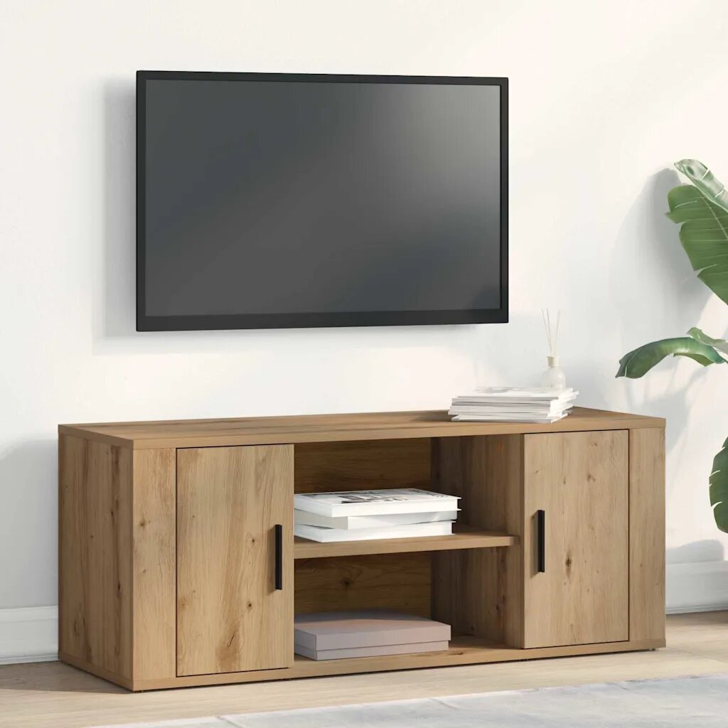 vidaXL ТВ шкаф 100 x 35 x 40 см дъб артизан Инженерна дървесина