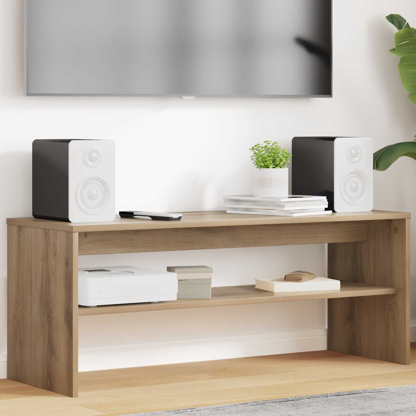 vidaXL ТВ шкаф 100 x 35 x 40 см Дъб Инженерна дървесина