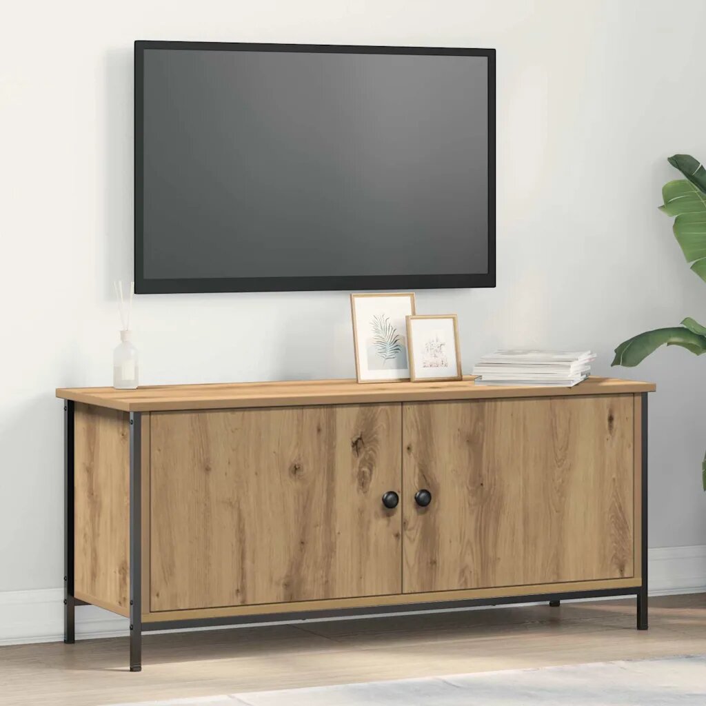 vidaXL ТВ шкаф 100 x 35 x 45 см Дъб Инженерна дървесина