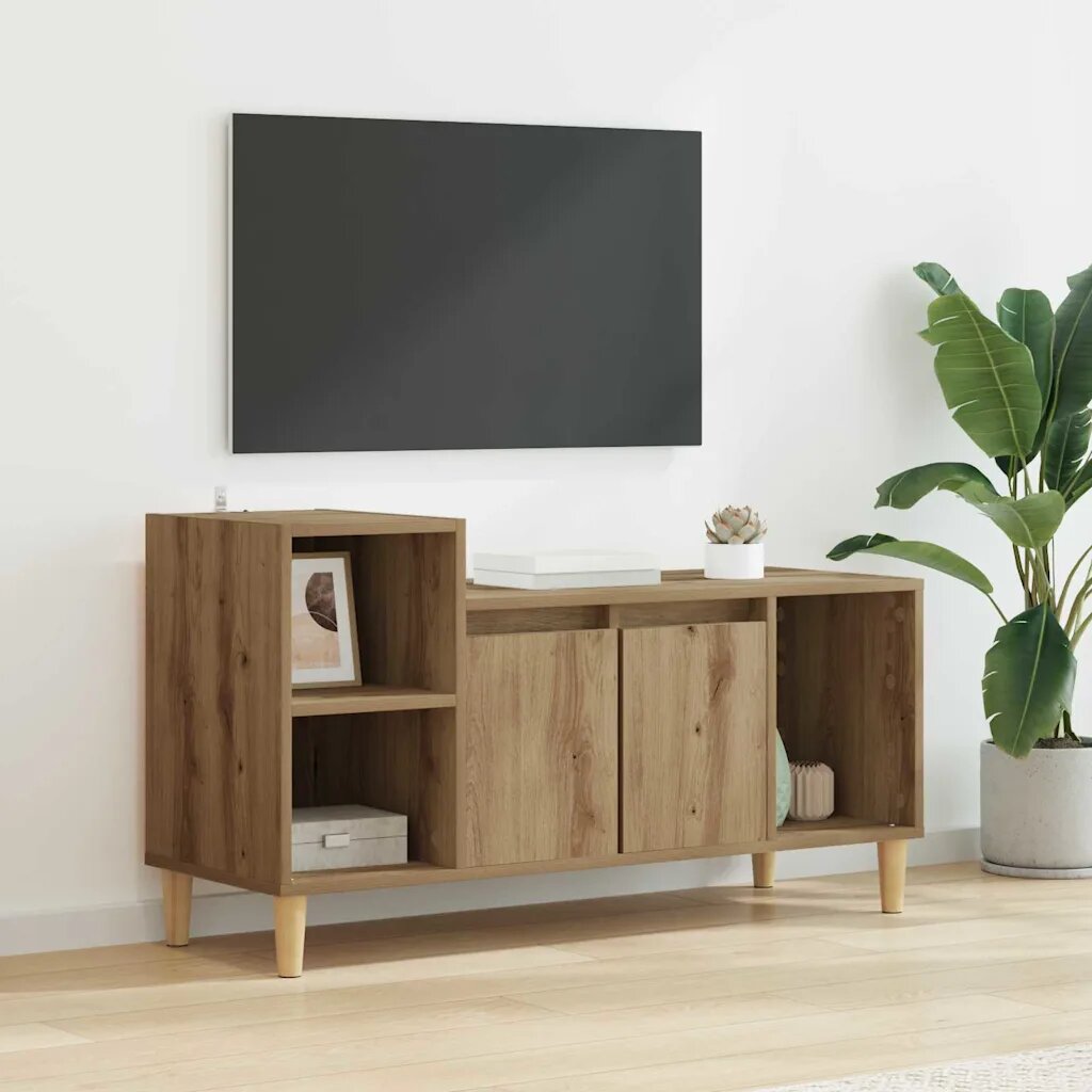 vidaXL ТВ шкаф 100 x 35 x 55 см Дъб Инженерна дървесина