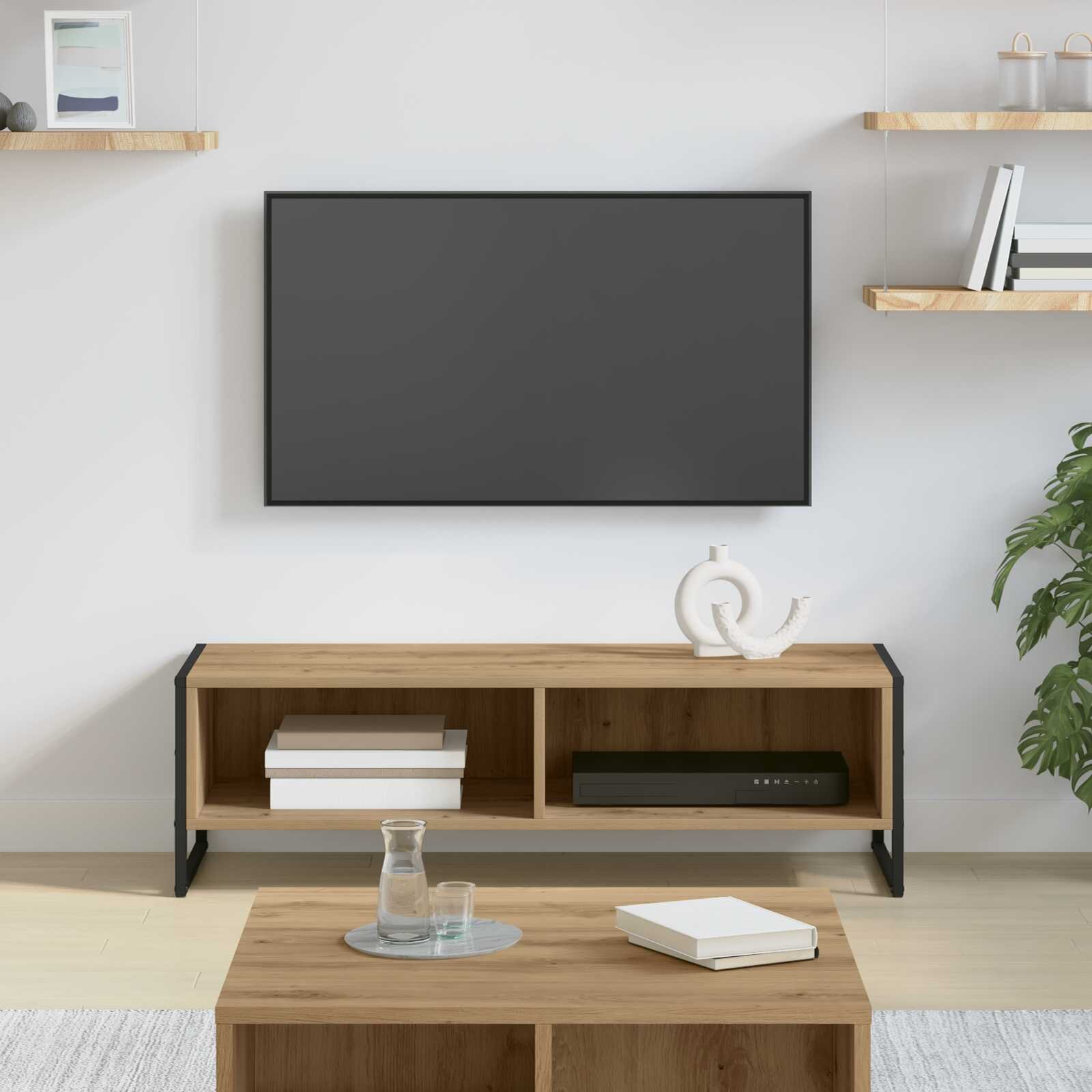 vidaXL ТВ шкаф 100 x 36.5 x 30.5 см Дъб Артизан Инженерна дървесина