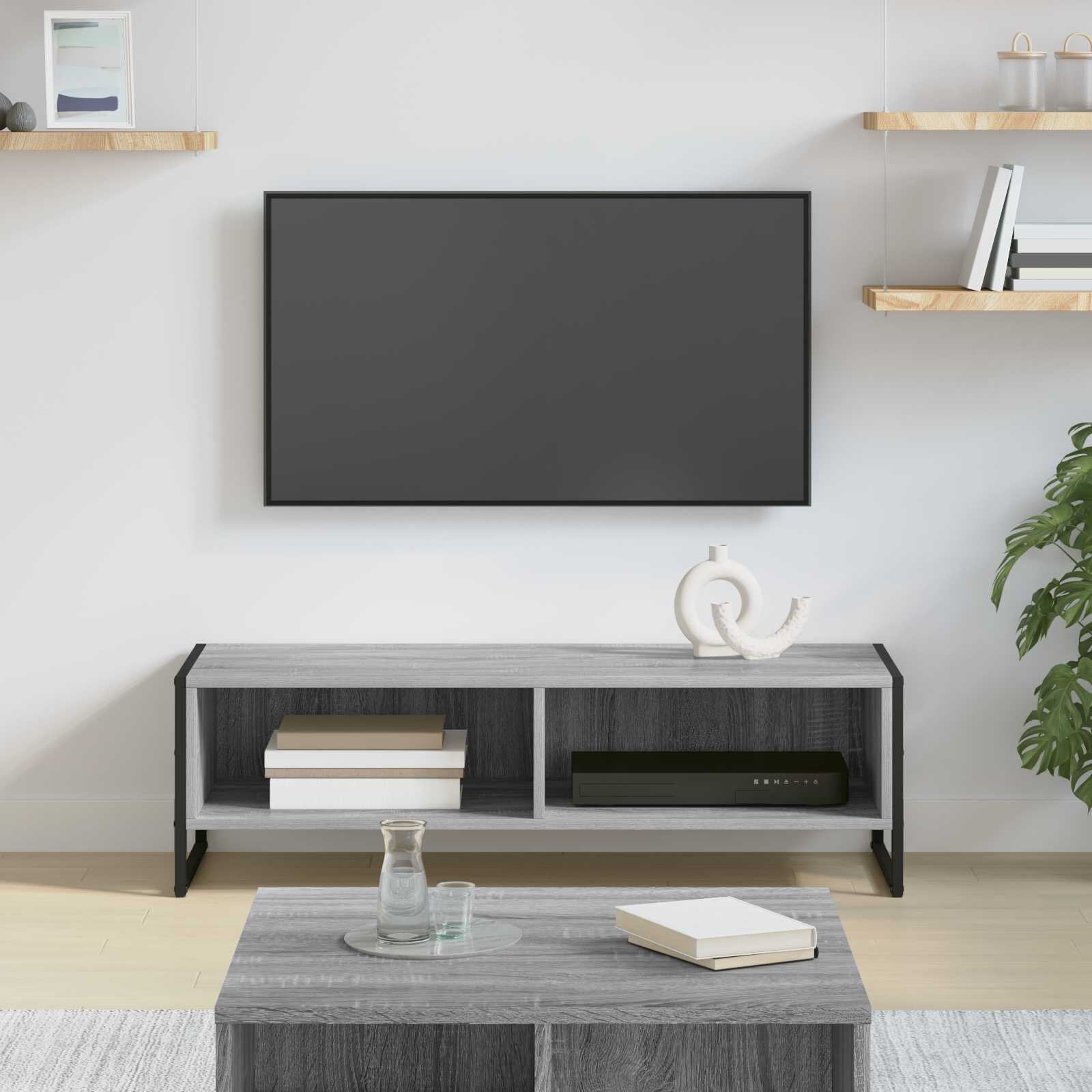 vidaXL ТВ шкаф 100 x 36.5 x 30.5 см Сив Сонома Инженерна дървесина