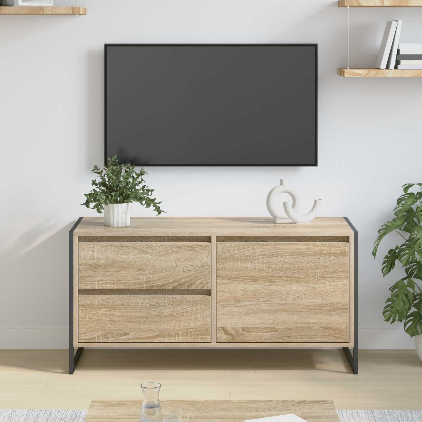 vidaXL ТВ шкаф 100 x 36 x 49.5 см Сонома Инженерна дървесина