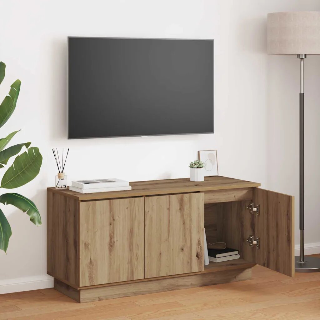 vidaXL ТВ шкаф 100 x 38 x 49 см Дъб Инженерна дървесина