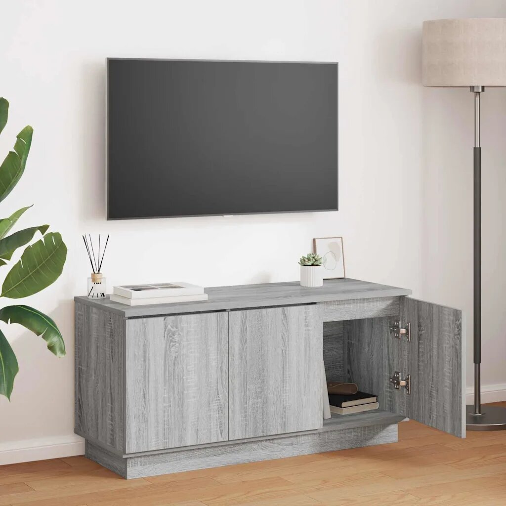 vidaXL ТВ шкаф 100 x 38 x 49 см Сив Сонома Инженерна дървесина