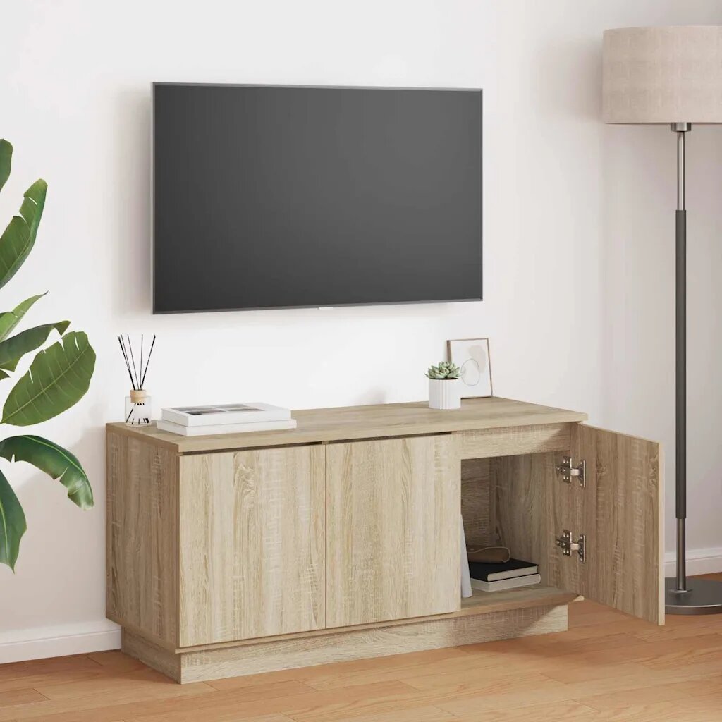 vidaXL ТВ шкаф 100 x 38 x 49 см Сонома дъб Инженерна дървесина