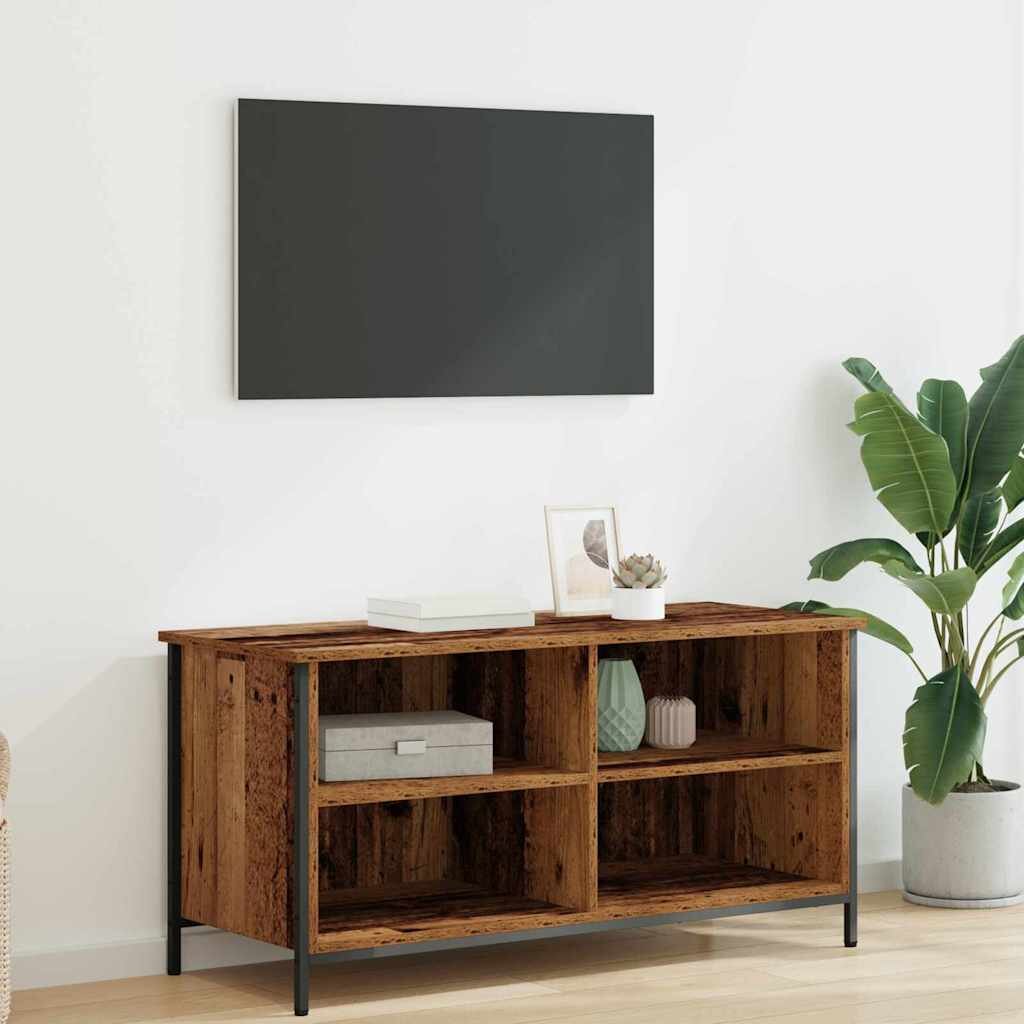 vidaXL ТВ шкаф 100 x 40 x 50 cm Старо дърво Инженерна дървесина