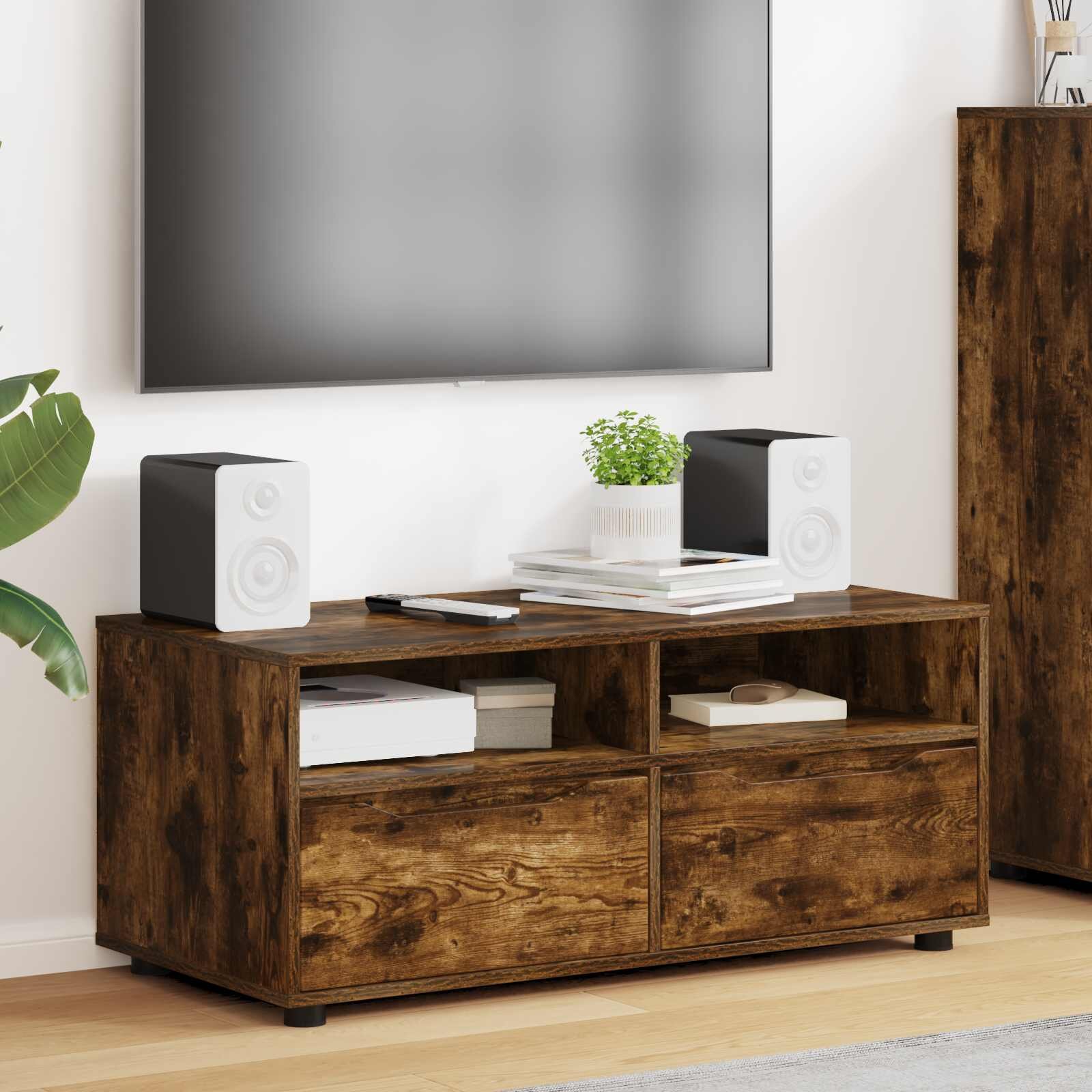vidaXL ТВ шкаф 100 x 48 x 43 см Димян дъб Инженерна дървесина