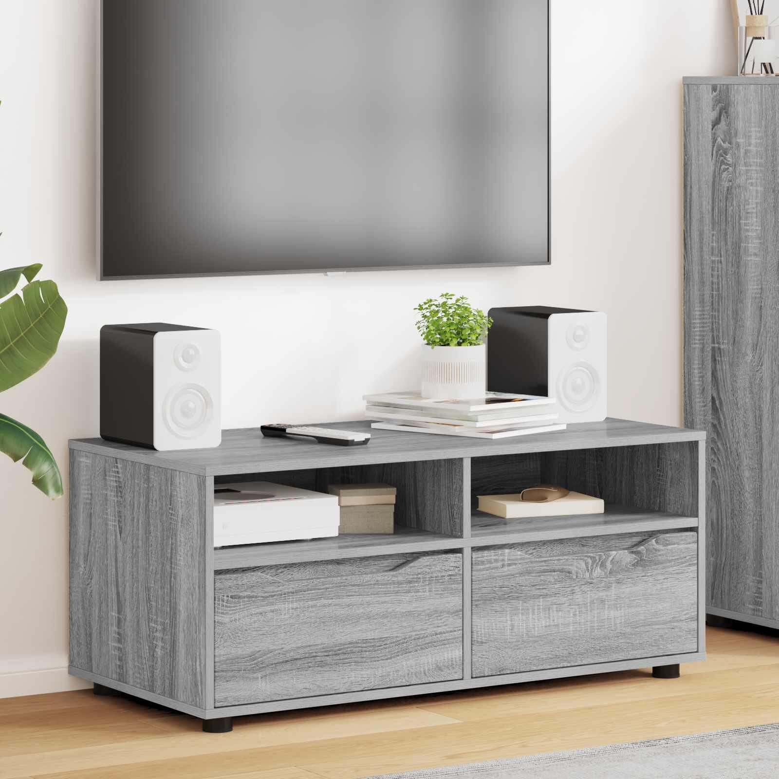 vidaXL ТВ шкаф 100 x 48 x 43 см Сив Сонома Инженерна дървесина