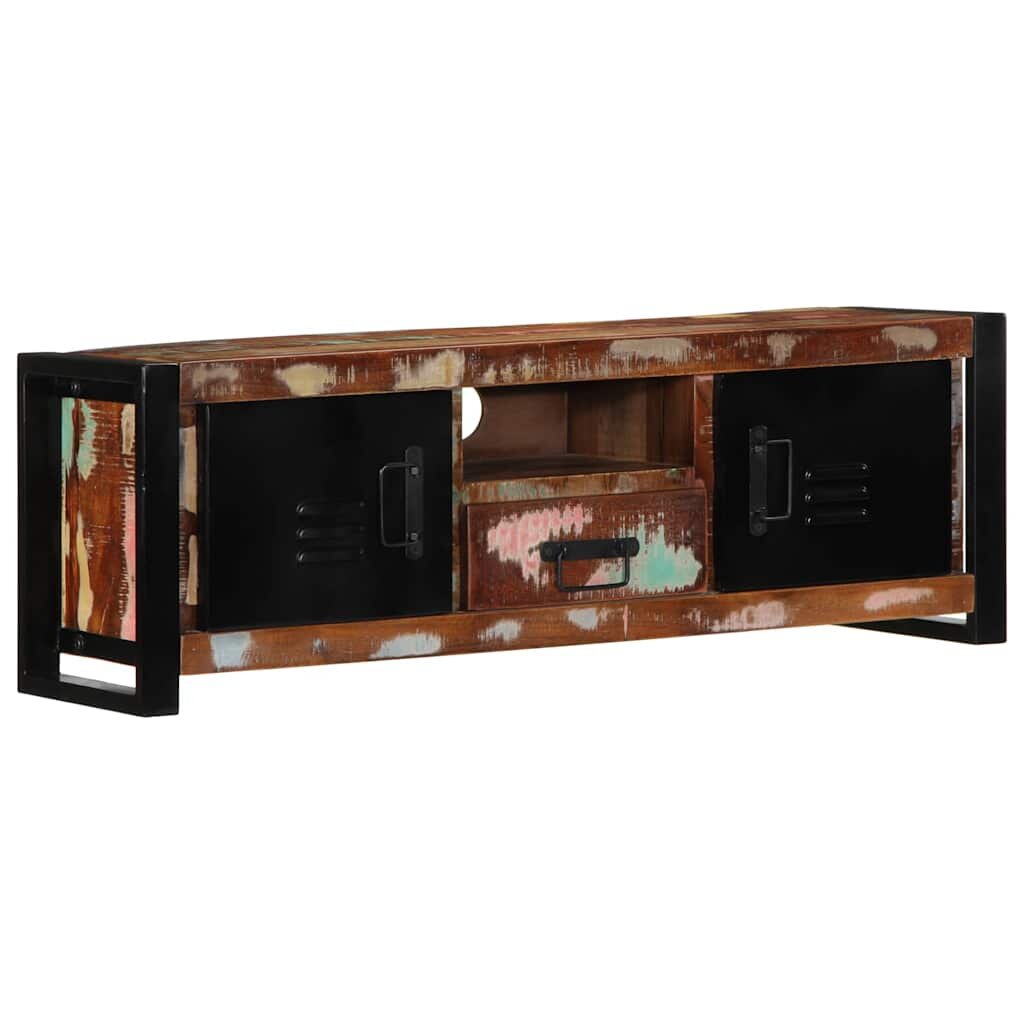 vidaXL TV шкаф 100x30x35 cm Масивна дървесина Възстановена