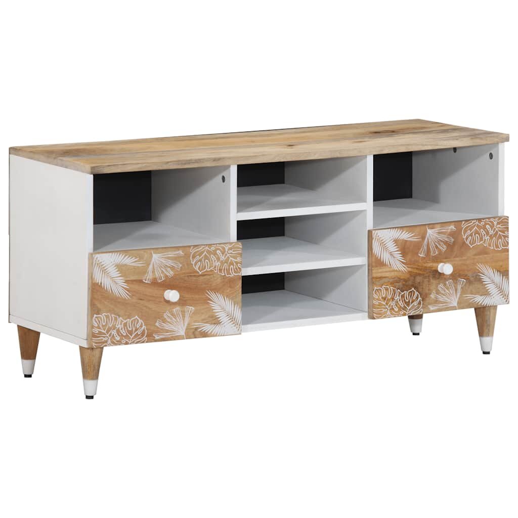 vidaXL TV шкаф 100x335x46 cm Масивна дървесина Манго