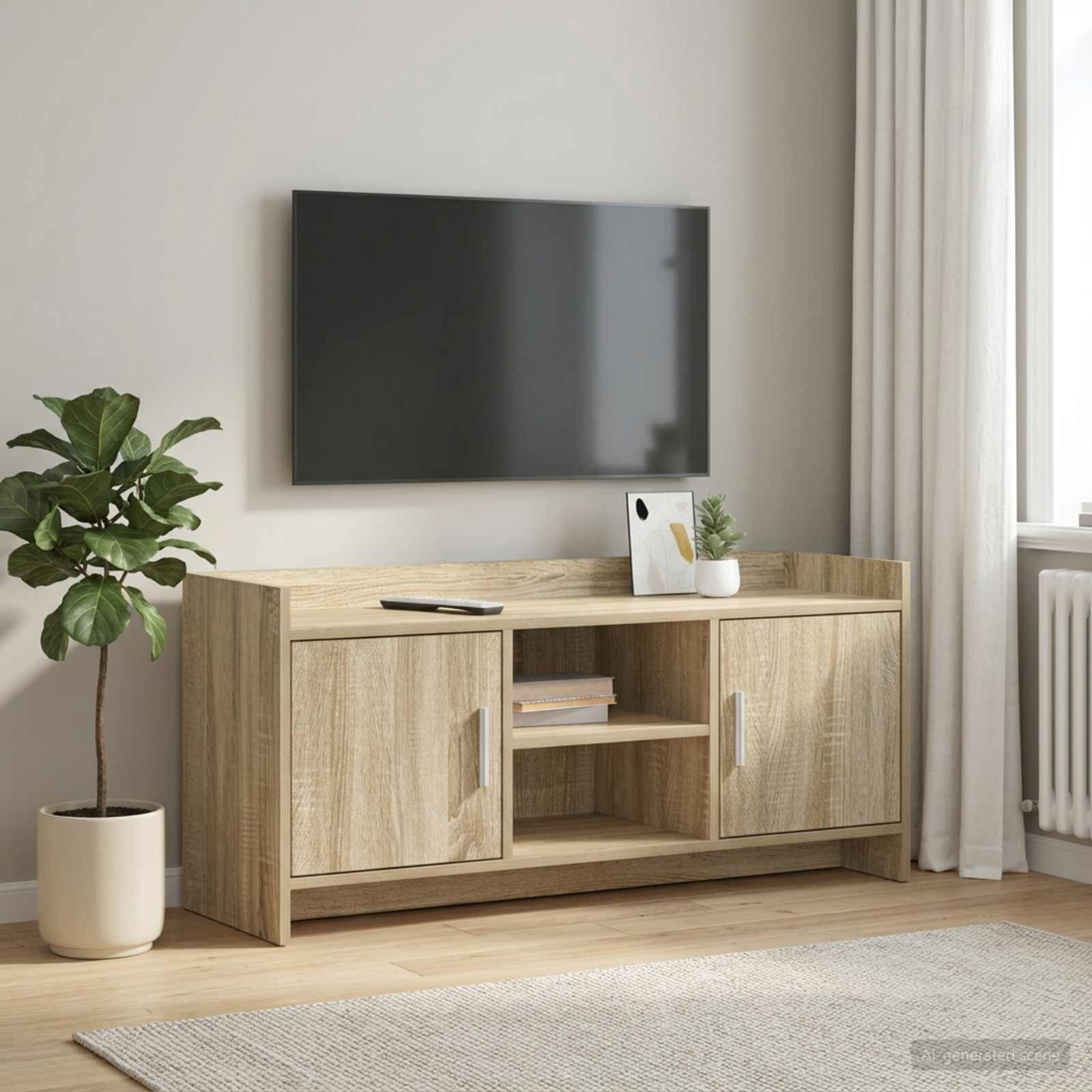 vidaXL ТВ шкаф 102 x 33 x 47 см Дъб сонома Инженерна дървесина