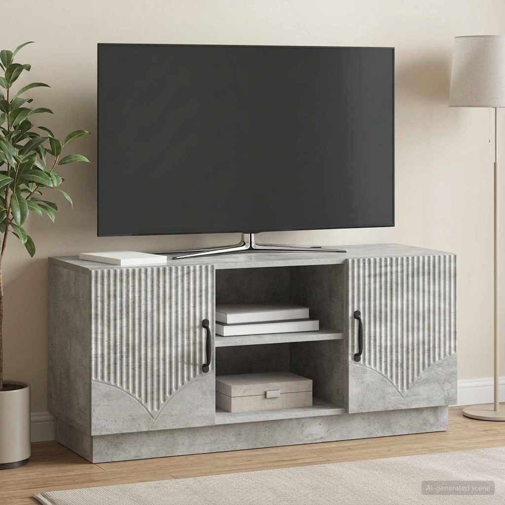 vidaXL ТВ шкаф 102 x 345 x 47 см Бетонно сиво Инженерна дървесина