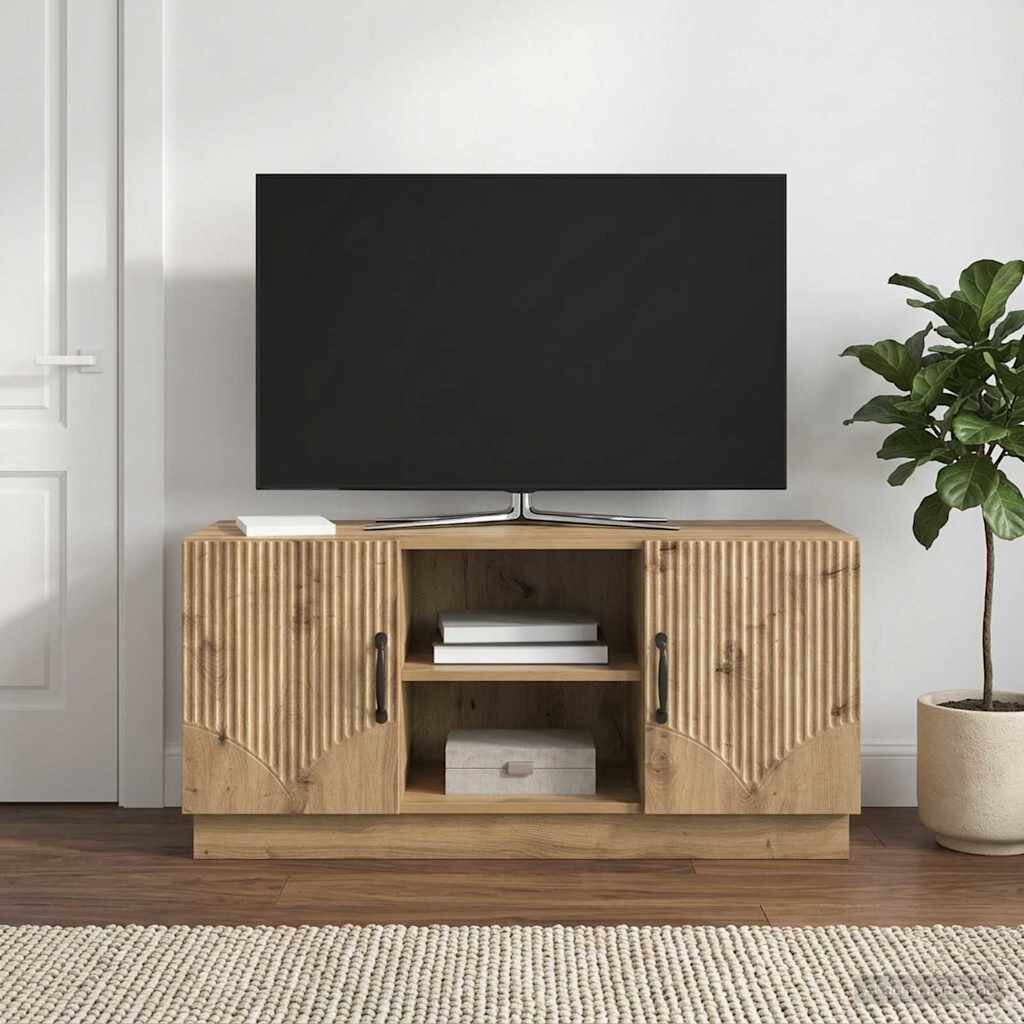 vidaXL ТВ шкаф 102 x 345 x 47 см Дъб артизан Инженерна дървесина