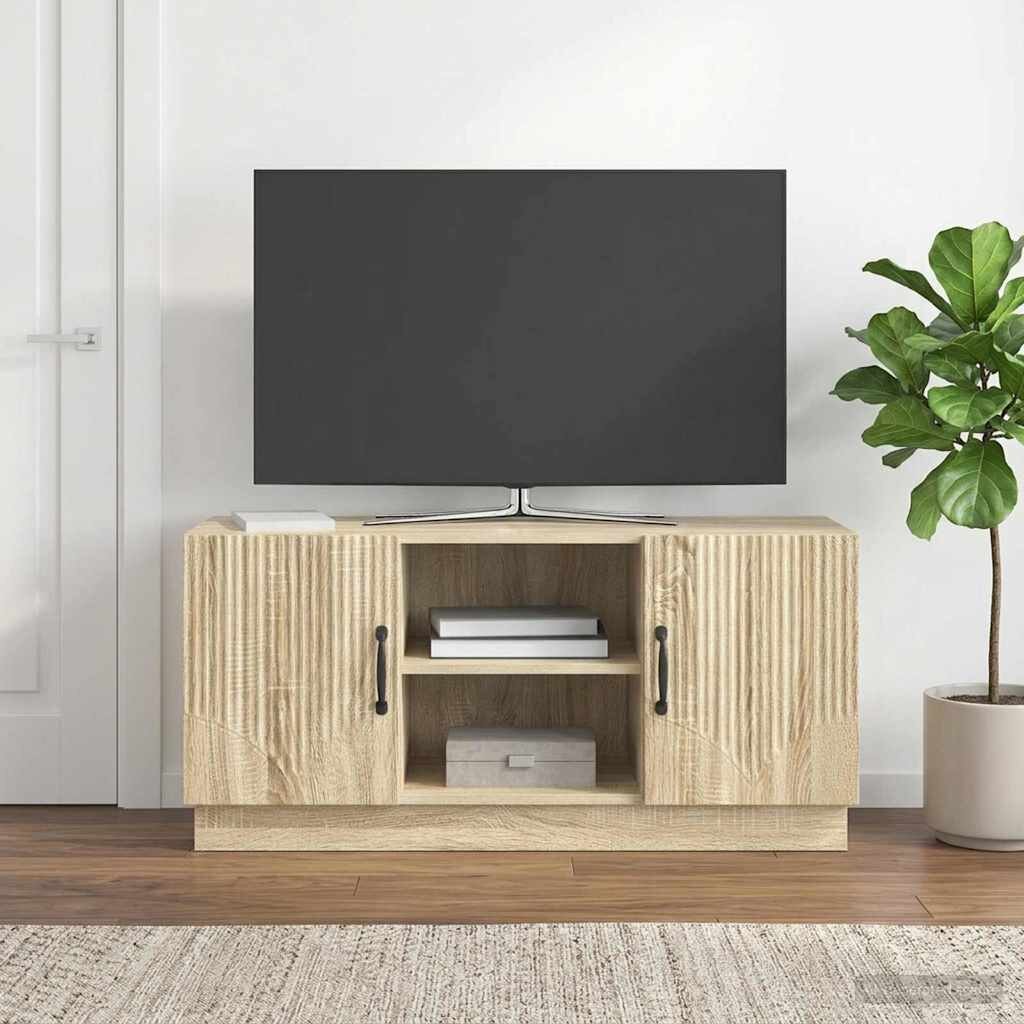 vidaXL ТВ шкаф 102 x 345 x 47 см Дъб сонома Инженерна дървесина