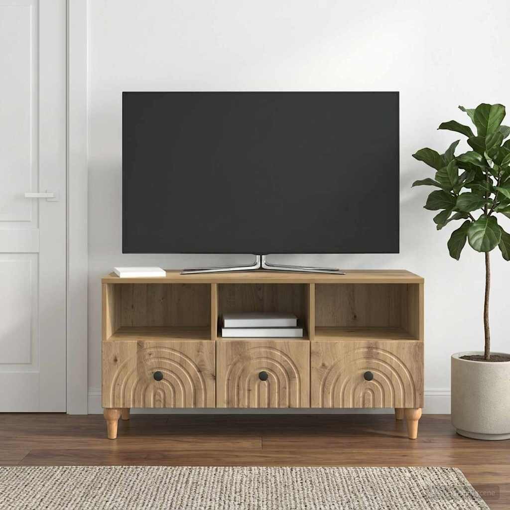 vidaXL ТВ шкаф 102 x 345 x 50 см Артизан Дъб