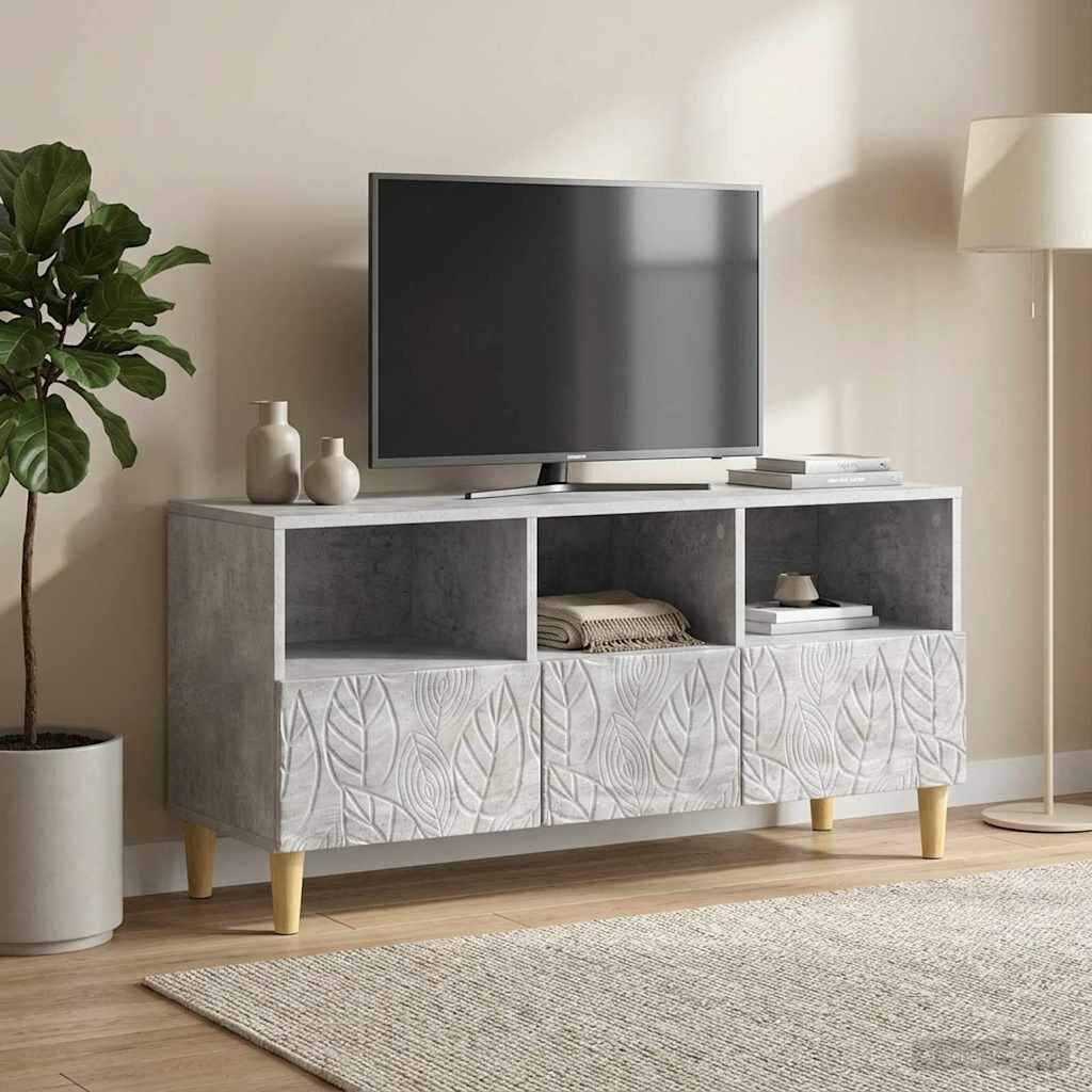 vidaXL ТВ шкаф 102 x 345 x 50 см Бетонно сиво Инженерна дървесина