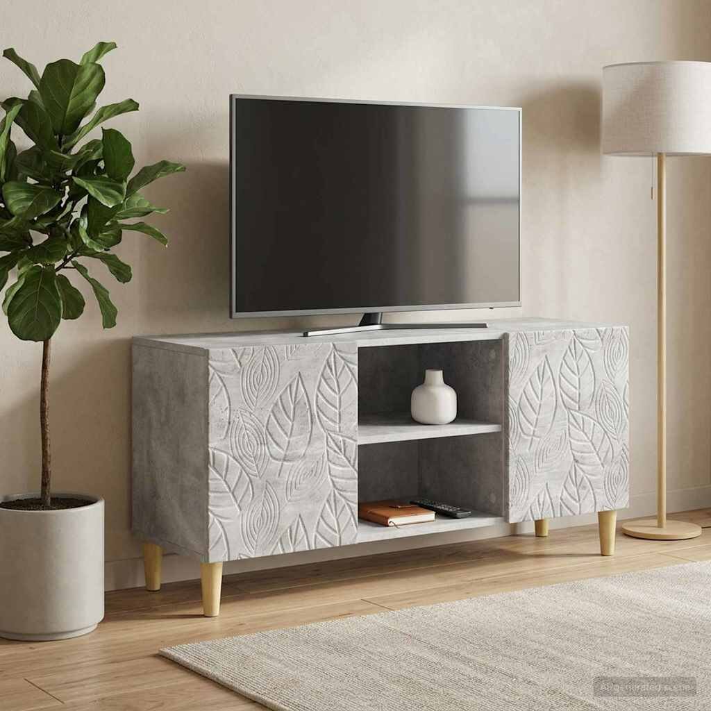 vidaXL ТВ шкаф 102 x 345 x 50 см Бетонно сиво Инженерна дървесина
