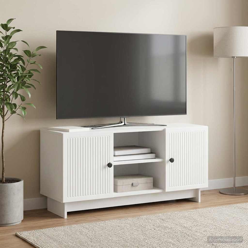 vidaXL ТВ шкаф 102 x 345 x 50 см Бяло Инженерна дървесина