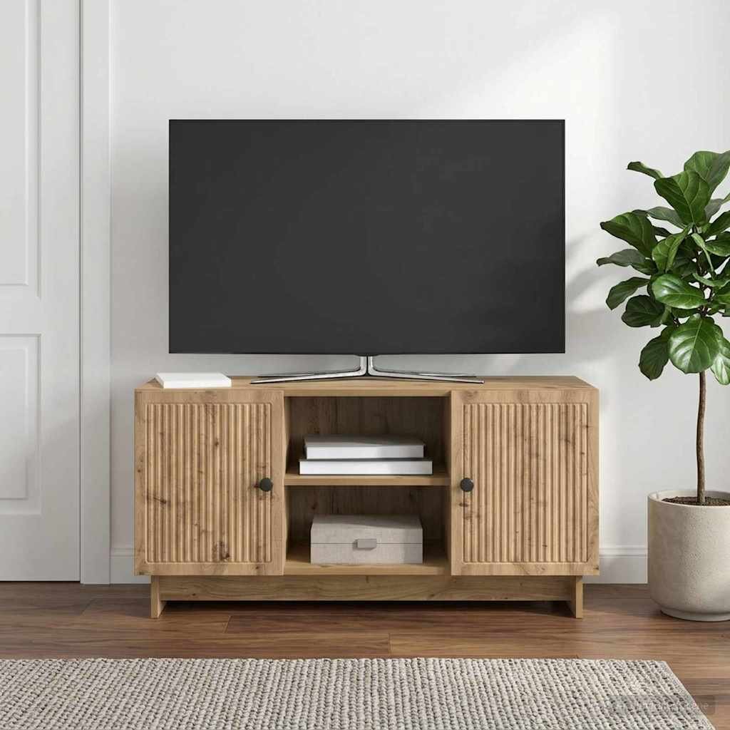 vidaXL ТВ шкаф 102 x 345 x 50 см Дъб артизан Инженерна дървесина