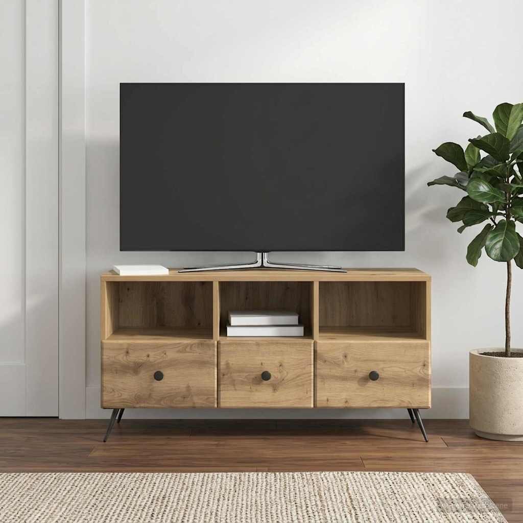 vidaXL ТВ шкаф 102 x 345 x 50 см Дъб артизан Инженерна дървесина