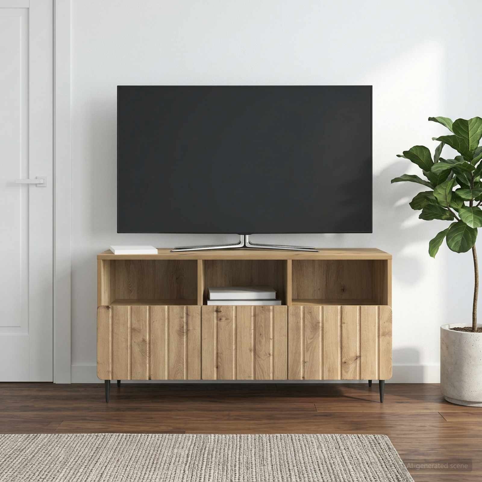 vidaXL ТВ шкаф 102 x 345 x 50 см Дъб артизан Инженерна дървесина