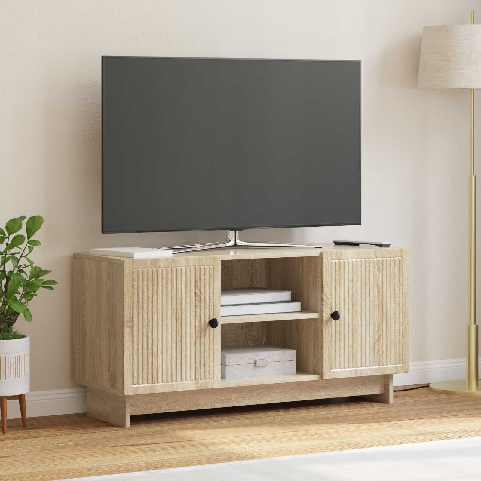 vidaXL ТВ шкаф 102 x 345 x 50 см Дъб сонома Инженерна дървесина