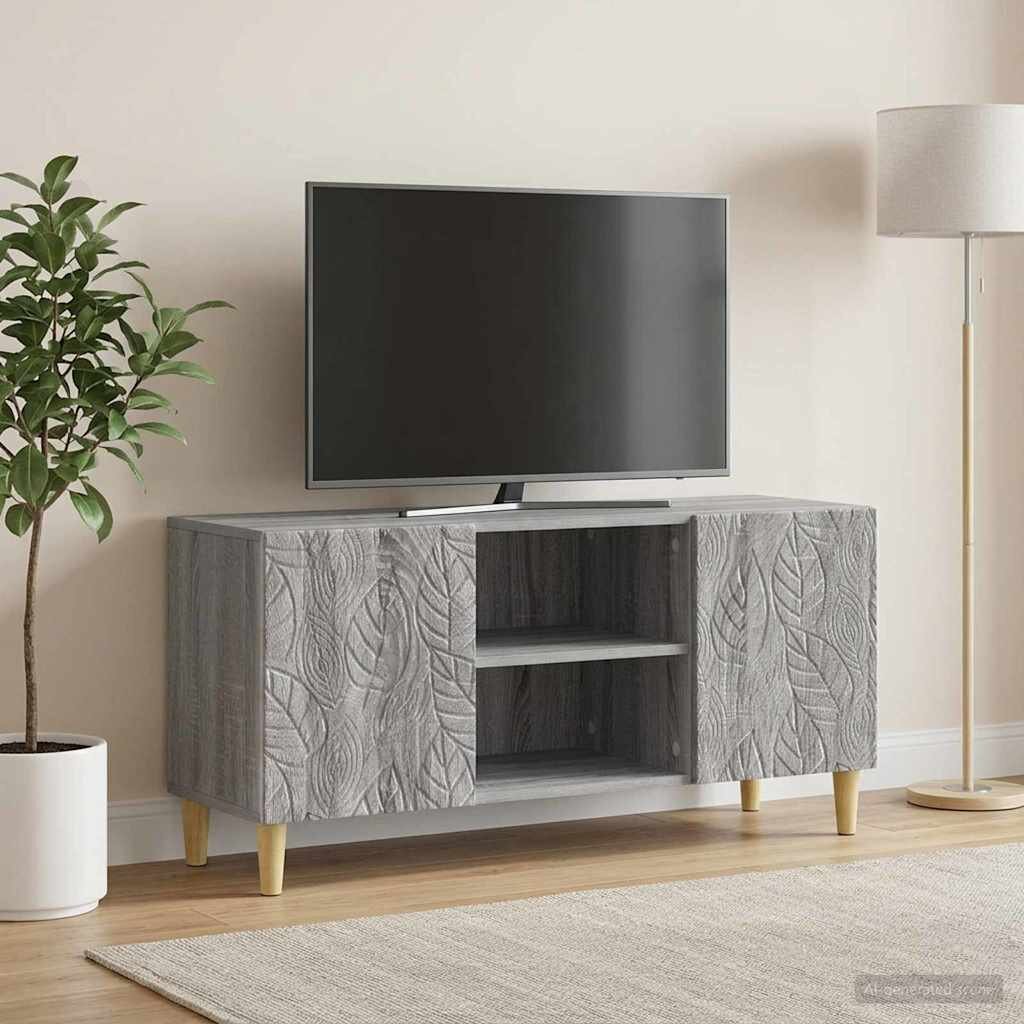 vidaXL ТВ шкаф 102 x 345 x 50 см Сив Сонома Инженерна дървесина