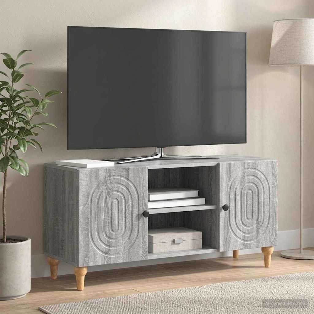 vidaXL ТВ шкаф 102 x 345 x 50 см Сива сонома Инженерна дървесина