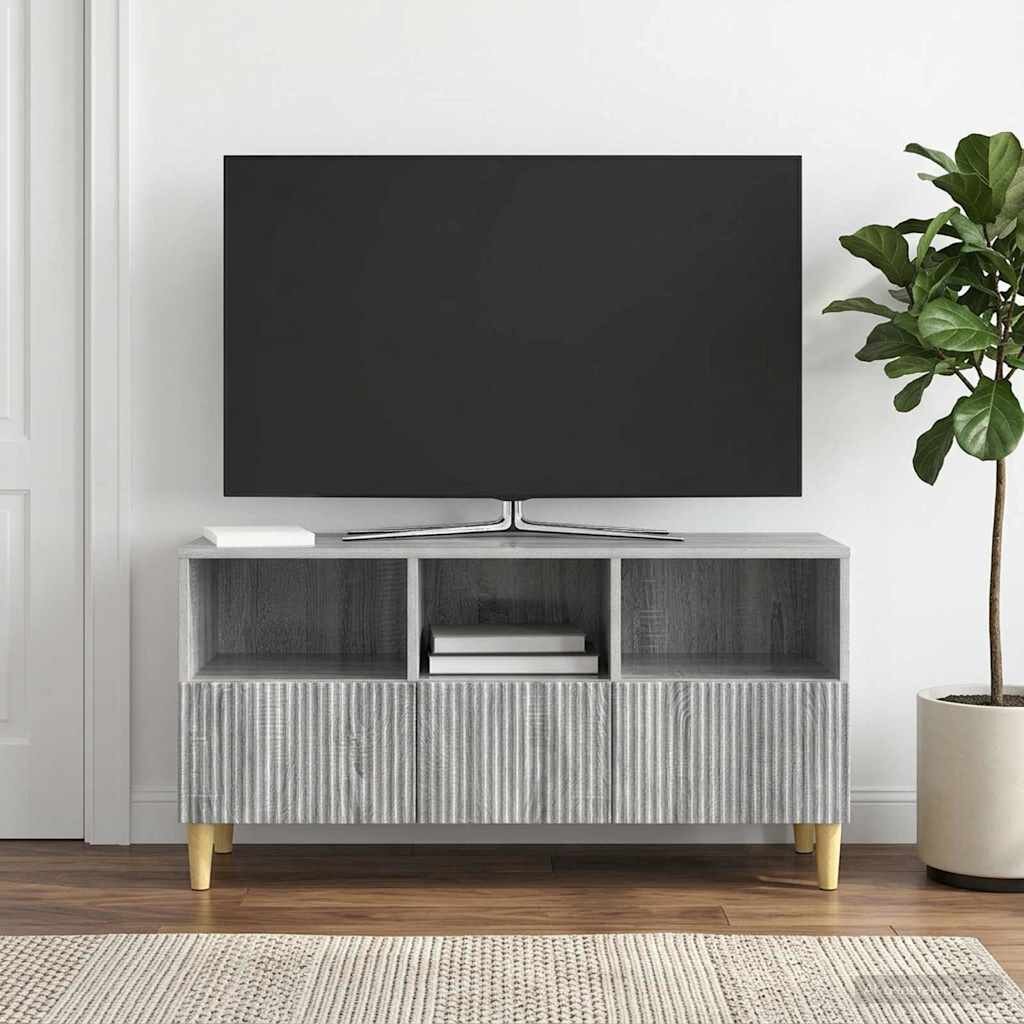 vidaXL ТВ шкаф 102 x 345 x 50 см Сива сонома Инженерна дървесина