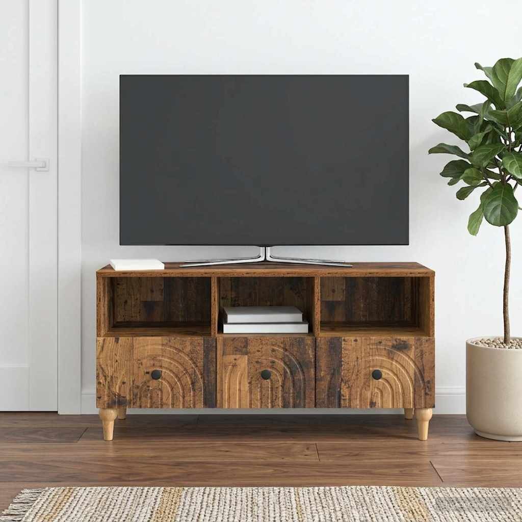vidaXL ТВ шкаф 102 x 345 x 50 см Старо дърво