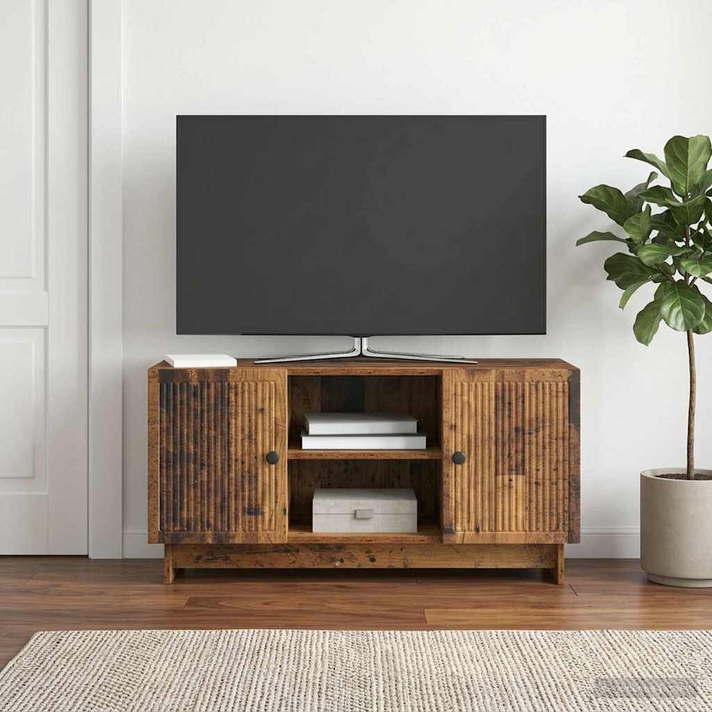 vidaXL ТВ шкаф 102 x 345 x 50 см Старо дърво Инженерна дървесина