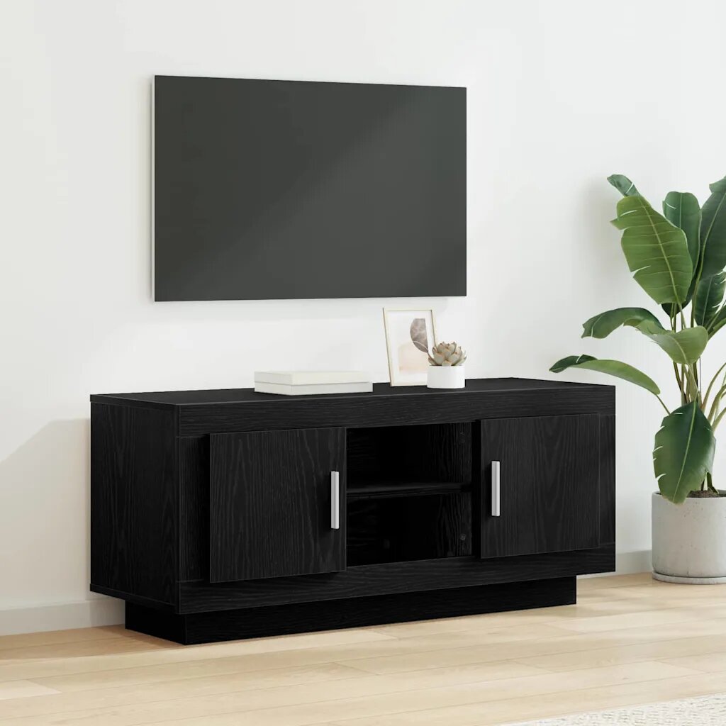 vidaXL ТВ шкаф 102 x 35 x 45 см Черния дъб Инженерна дървесина