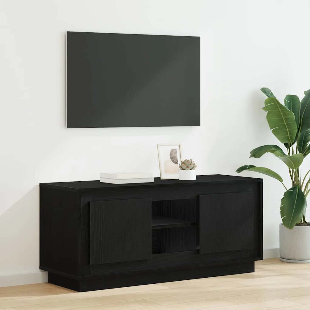 vidaXL ТВ шкаф 102 x 35 x 45 см Черния дъб Инженерна дървесина