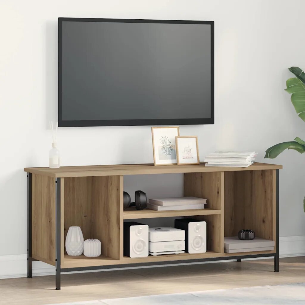 vidaXL ТВ шкаф 102 x 35 x 45 см Дъб Инженерна дървесина
