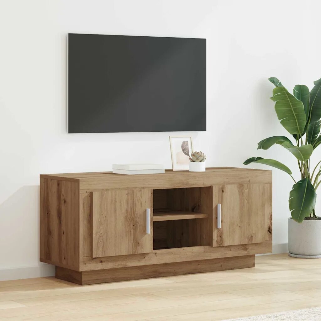 vidaXL ТВ шкаф 102 x 35 x 45 см Дъб Инженерна дървесина