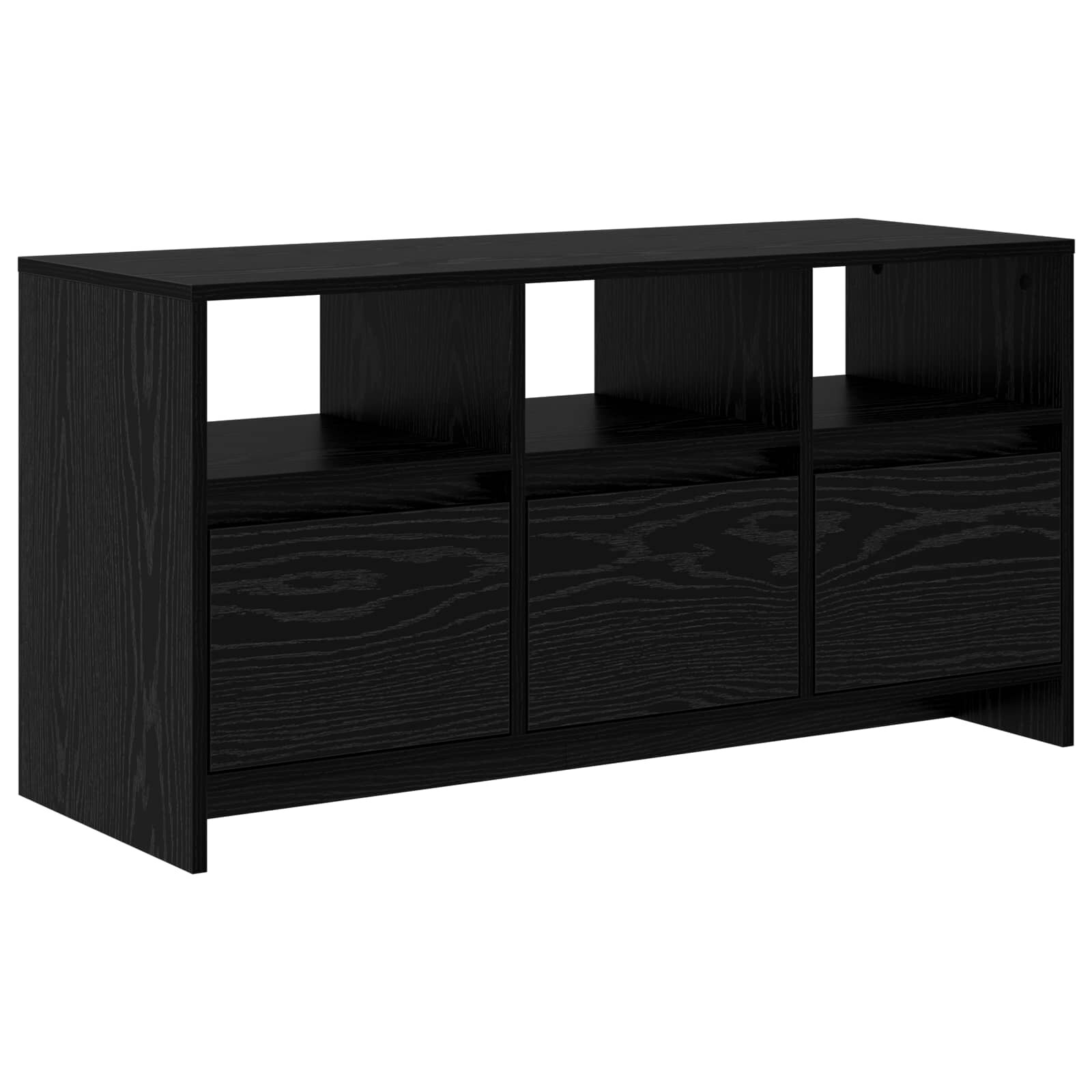 vidaXL ТВ шкаф 102 x 375 x 525 см Черен дъб Инженерна дървесина