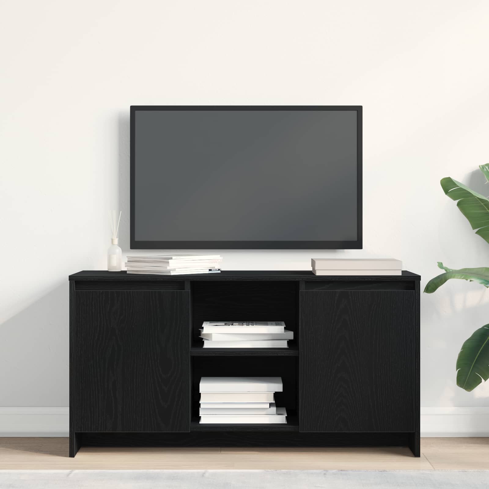 vidaXL ТВ шкаф 102 x 375 x 525 см Черния дъб Инженерна дървесина