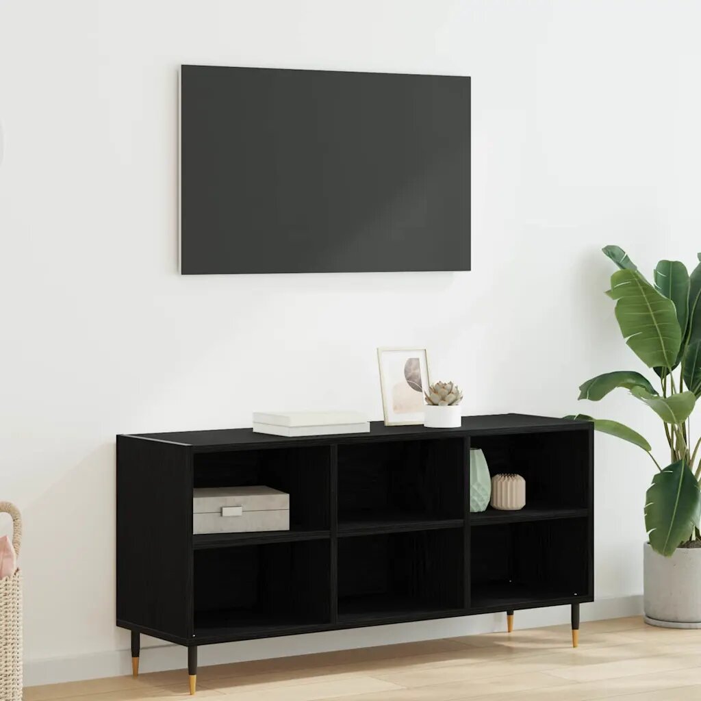 vidaXL ТВ шкаф 1035 x 30 x 50 см Черния дъб Инженерна дървесина