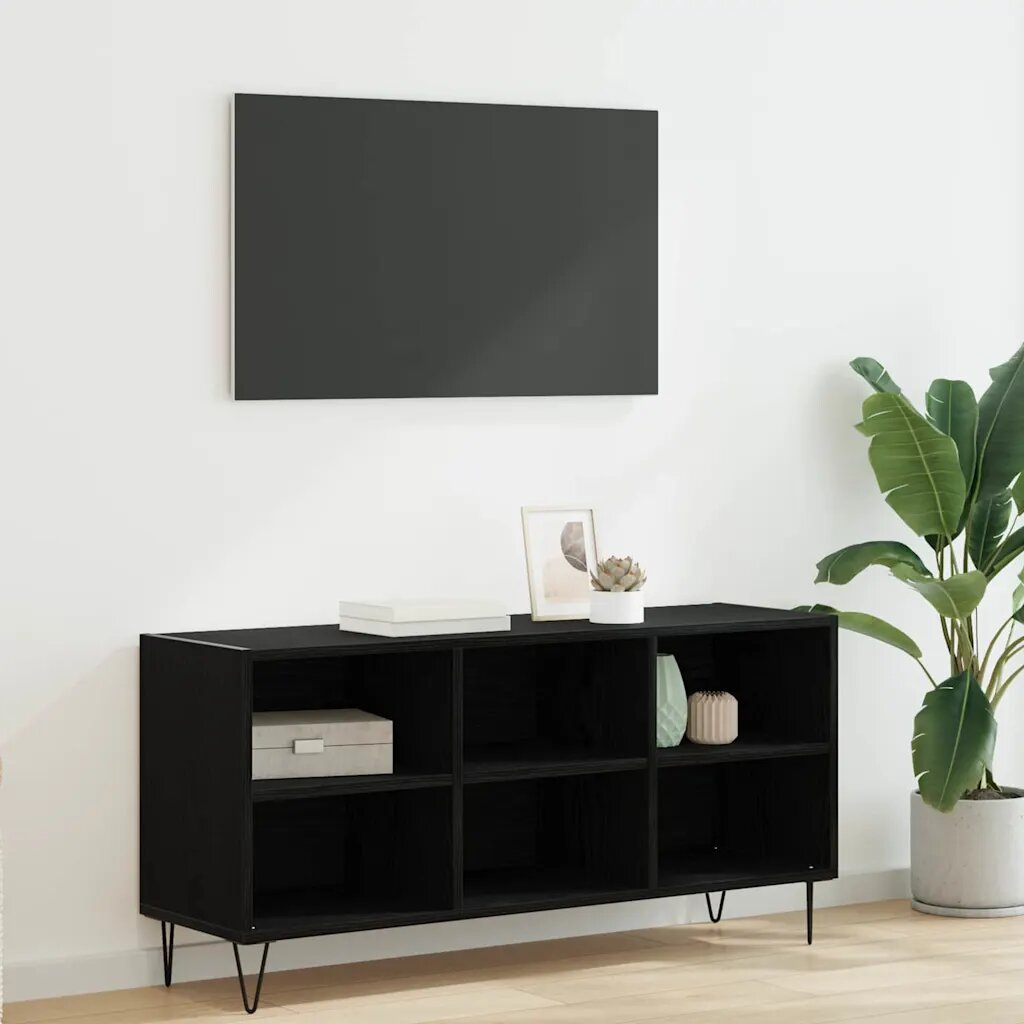 vidaXL ТВ шкаф 1035 x 30 x 50 см Черния дъб Инженерна дървесина
