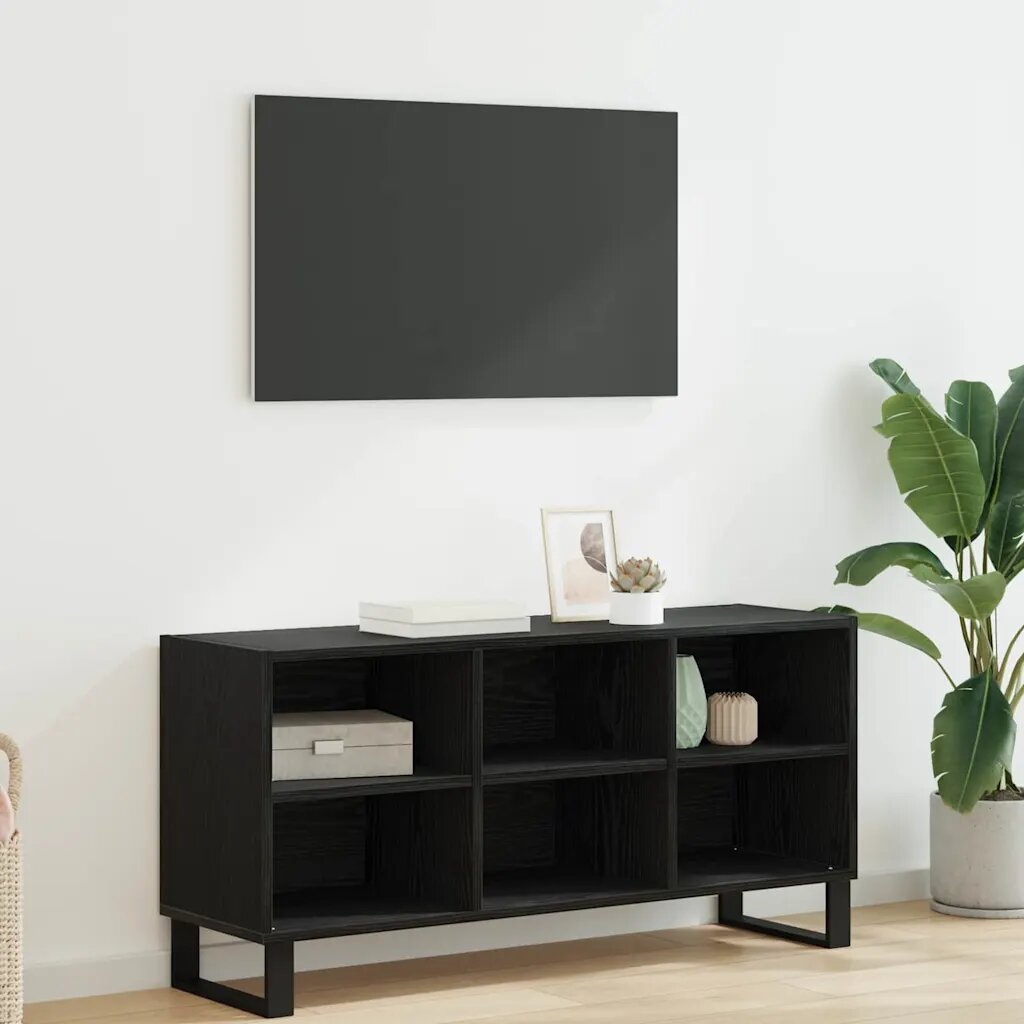 vidaXL ТВ шкаф 1035 x 30 x 50 см Черния дъб Инженерна дървесина