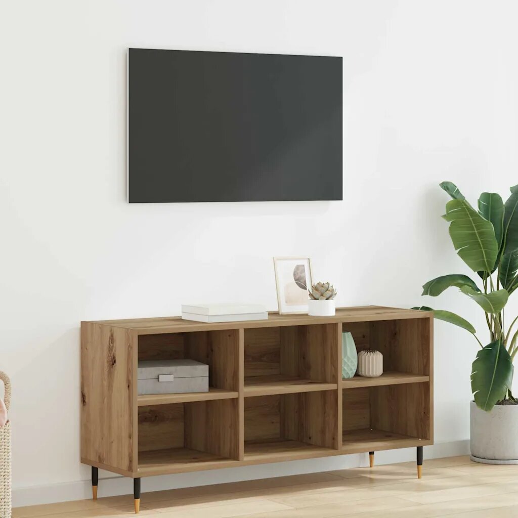vidaXL ТВ шкаф 1035 x 30 x 50 см Дъб Инженерна дървесина