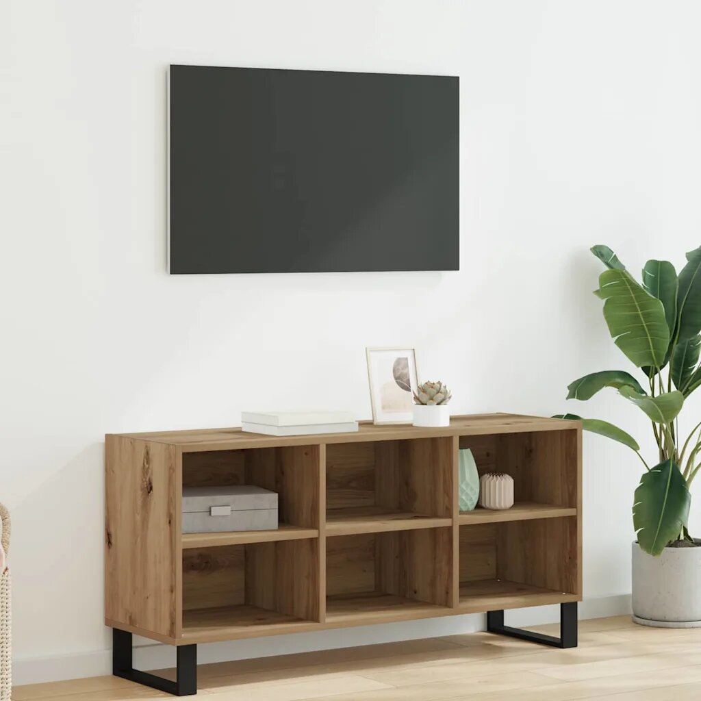 vidaXL ТВ шкаф 1035 x 30 x 50 см Дъб Инженерна дървесина